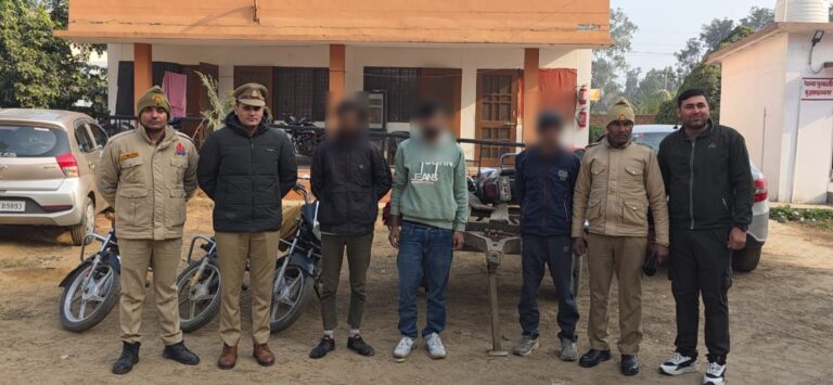 मुजफ्फरनगर – पुरकाजी पुलिस द्वारा 3 शातिर चोर अभियुक्तगण गिरफ्तार