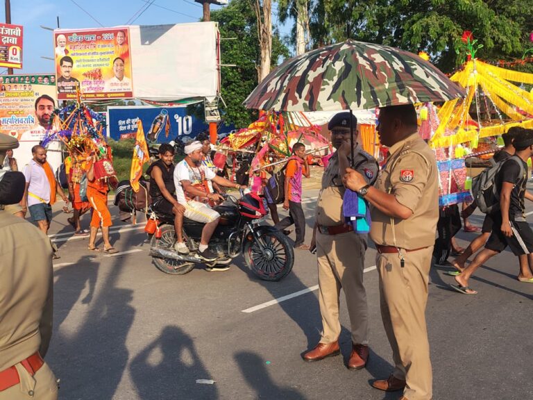 कांवड़ यात्रा मार्ग पर सुरक्षा व्यवस्था का निरीक्षण, ड्यूटी प्वाइंट्स चेक
