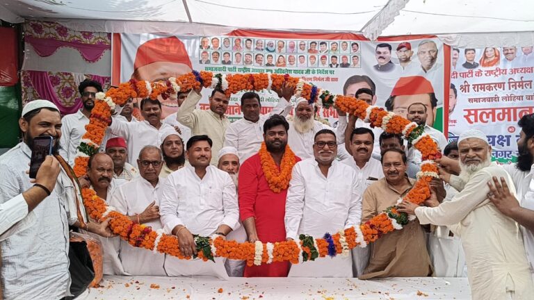 समाजवादी लोहिया वाहिनी के जिलाध्यक्ष बने सलमान त्यागी, जोरदार स्वागत